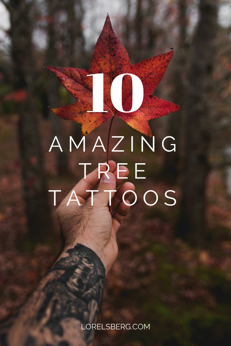 Tree tattoo on the left upper arm.