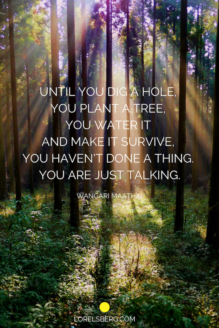 UNTIL YOU DIG A HOLE, YOU PLANT A TREE, YOU WATER IT AND MAKE IT SURVIVE, YOU HAVEN'T DONE A THING. YOU ARE JUST TALKING.