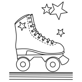 rollerskate free colouring page