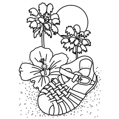 Jelly Sandals Free Colouring Page