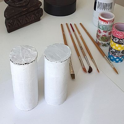 Washi Tape DIY Storage Toilet Paper Rolls. Step 2: paint rolls