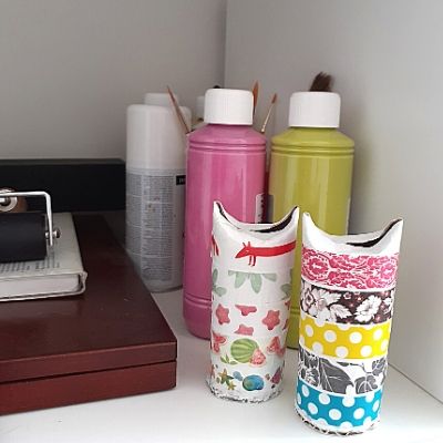 Washi Tape DIY Storage Toilet Paper Rolls. Step 4: store tape and close rolls