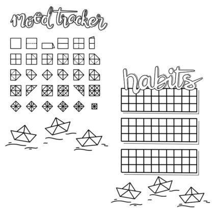 Planner Journal Printable - Origami Habit and mood tracker