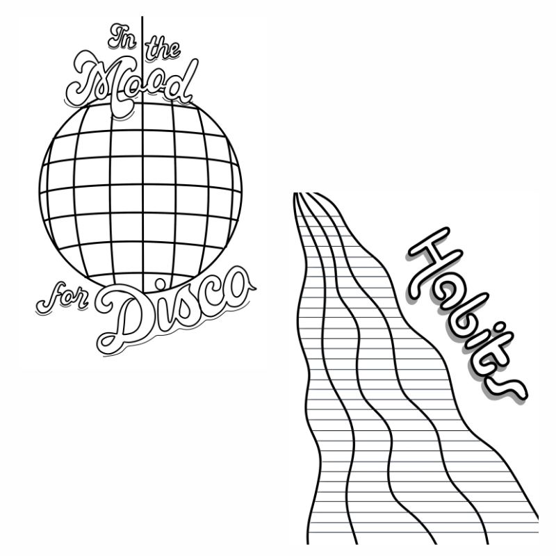 70s Disco Habit Mood Trackers 31 Days Printable Bullet Journal 