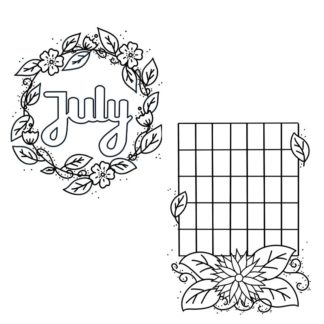 july plants monthly bullet journal printable cover 1
