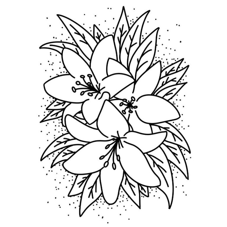 Printable Lilies Coloring Pages