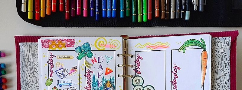 colorful Bullet journal and planner doodle drawing collection set
